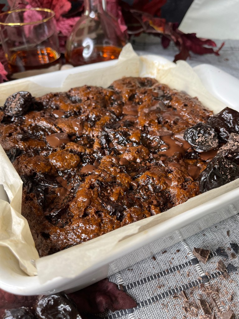 Chocolate Prune Poke Cake